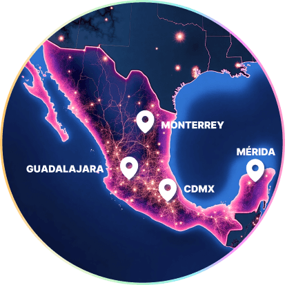 Mapa de México mostrando alcance nacional